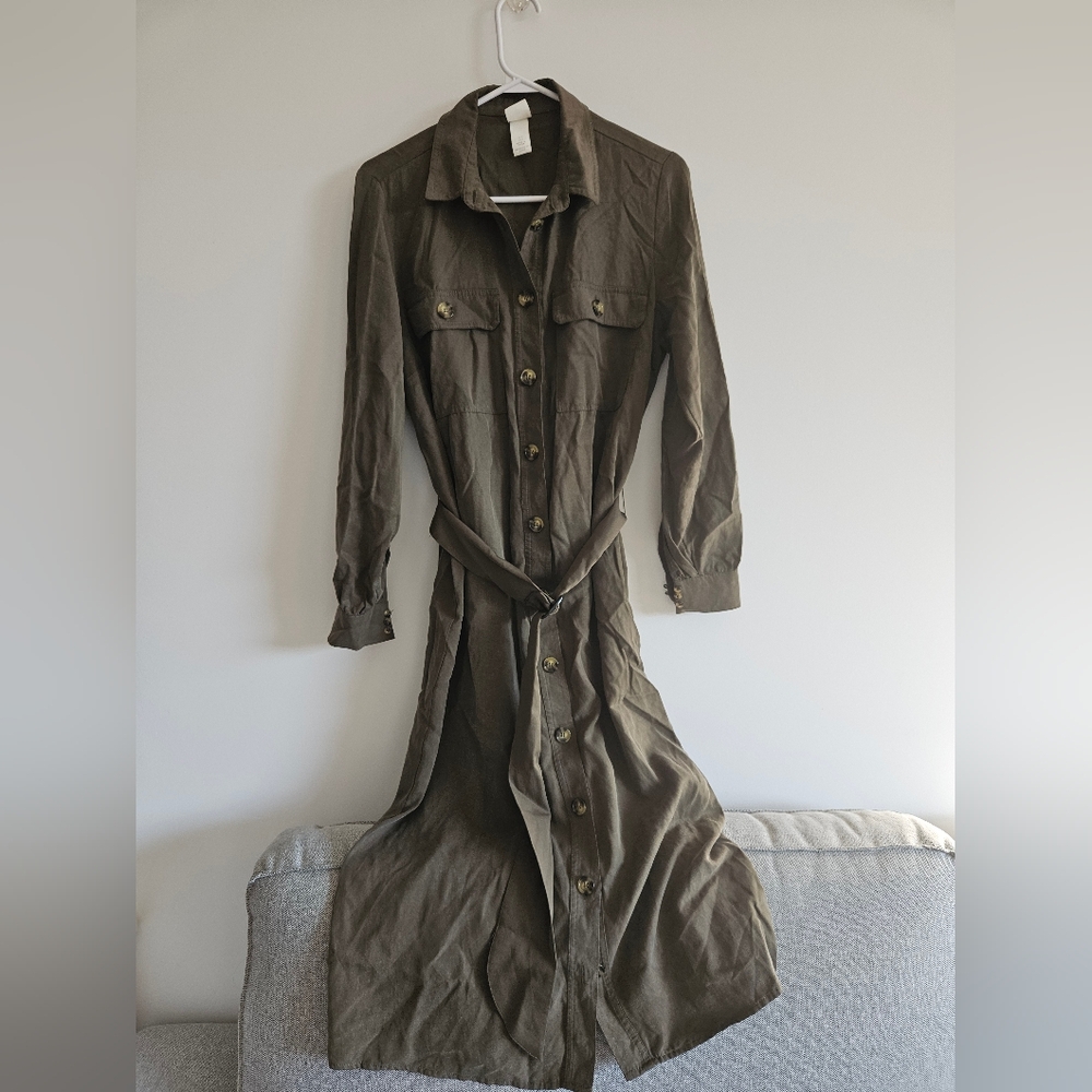H&M Khaki Shirt Dress
